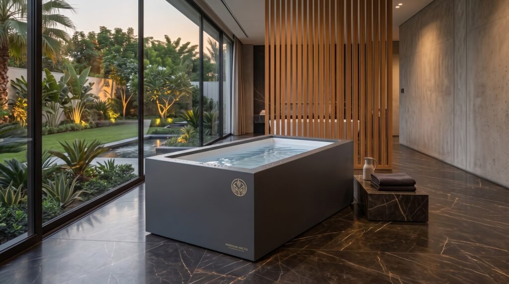 One-person cold plunge in a luxury villa