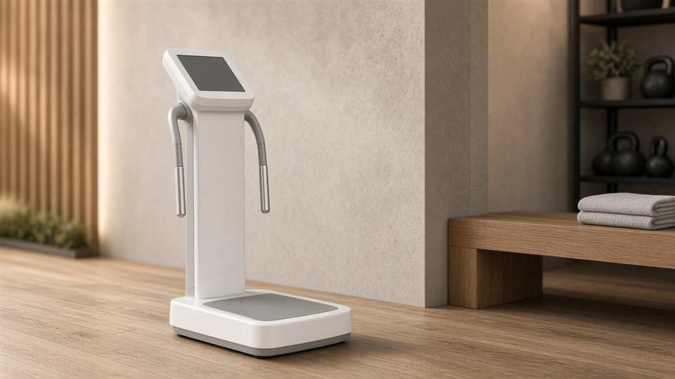 Professional body composition analyzer in a training studio